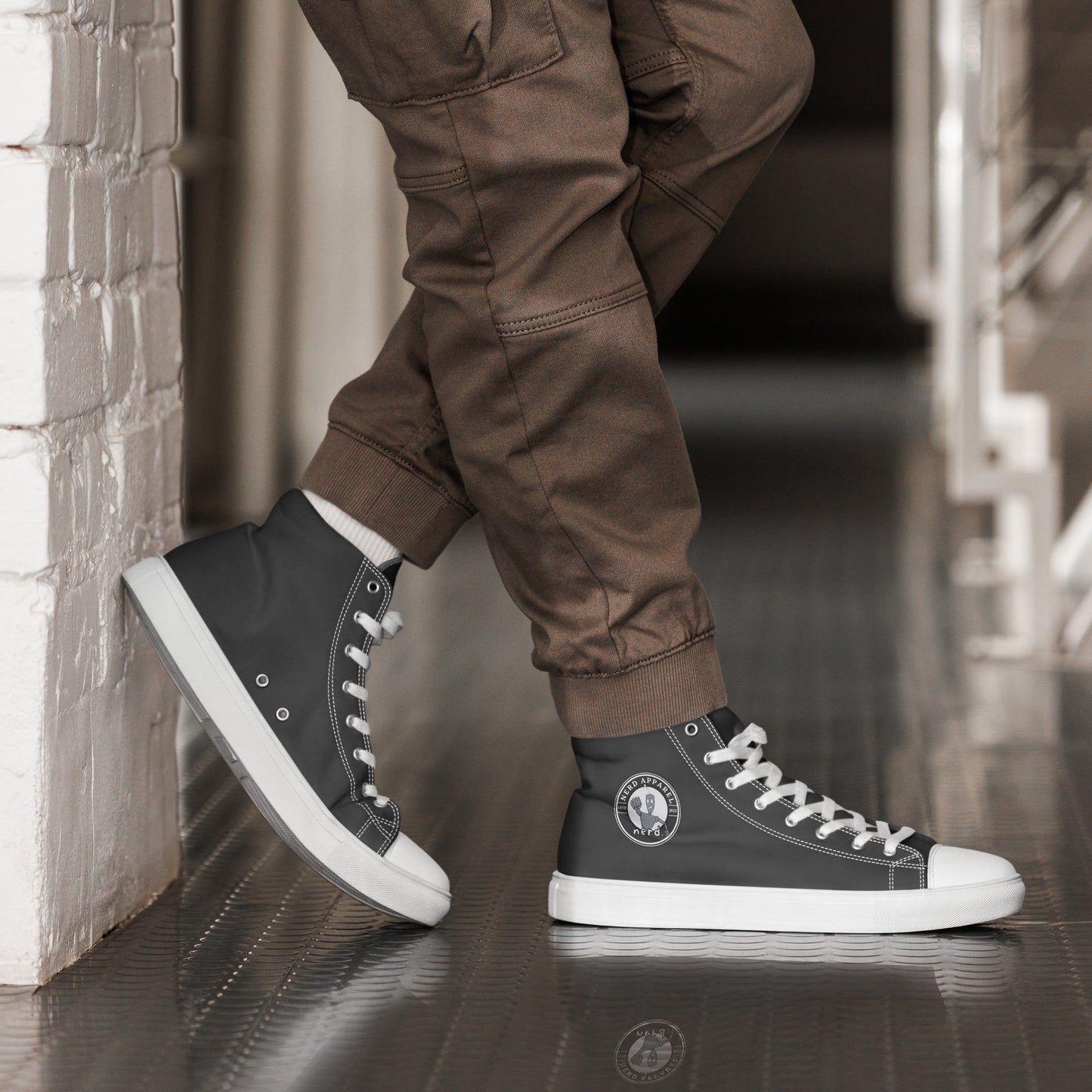 Men’s High Top Grey Canvas Shoes