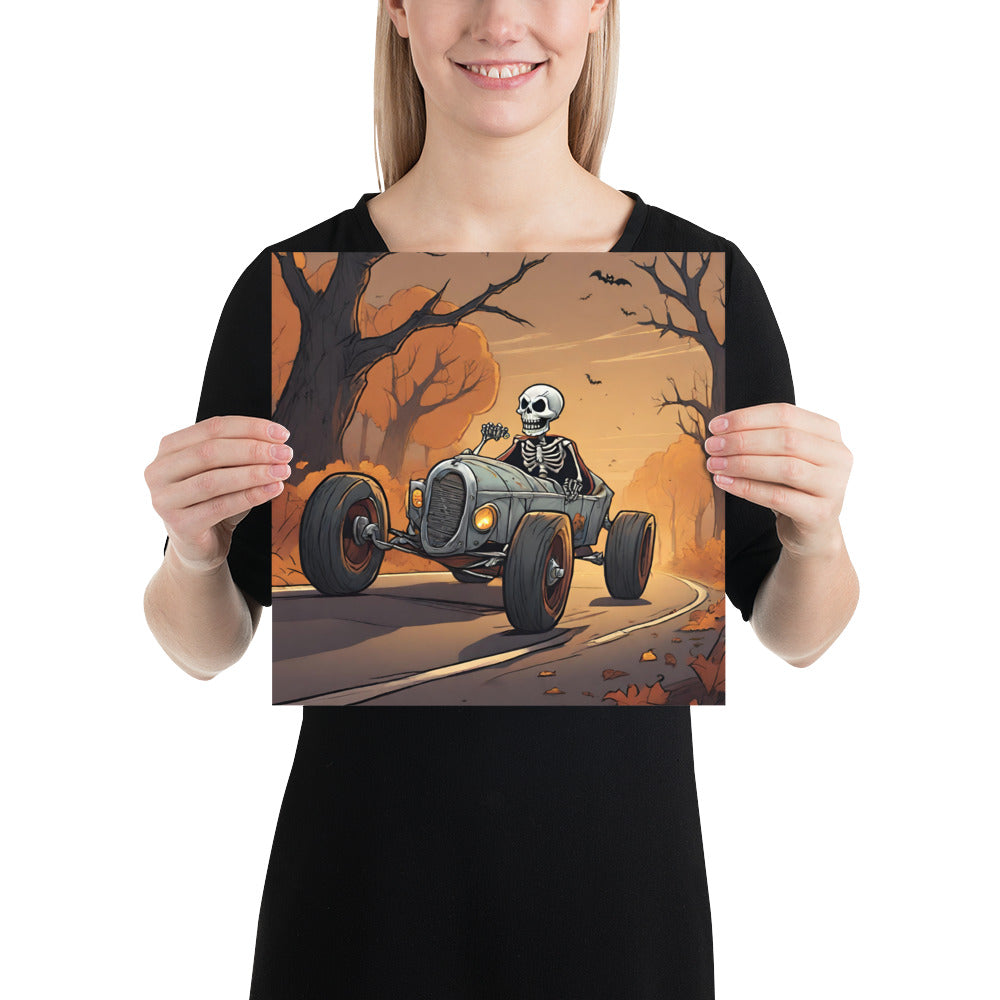 Skeleton Roadster - Ghoulish Racers Photo Poster