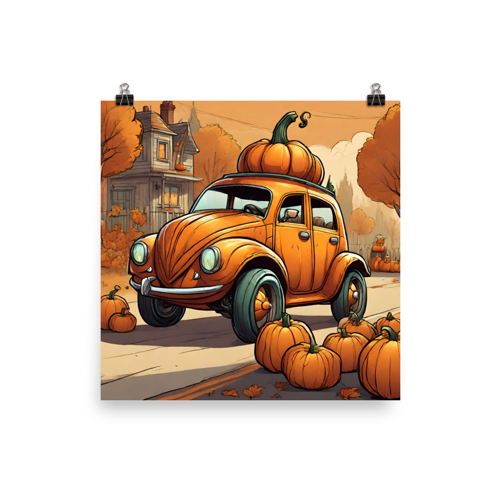 Pumpkin Mobile - Ghoulish Racers Photo Poster