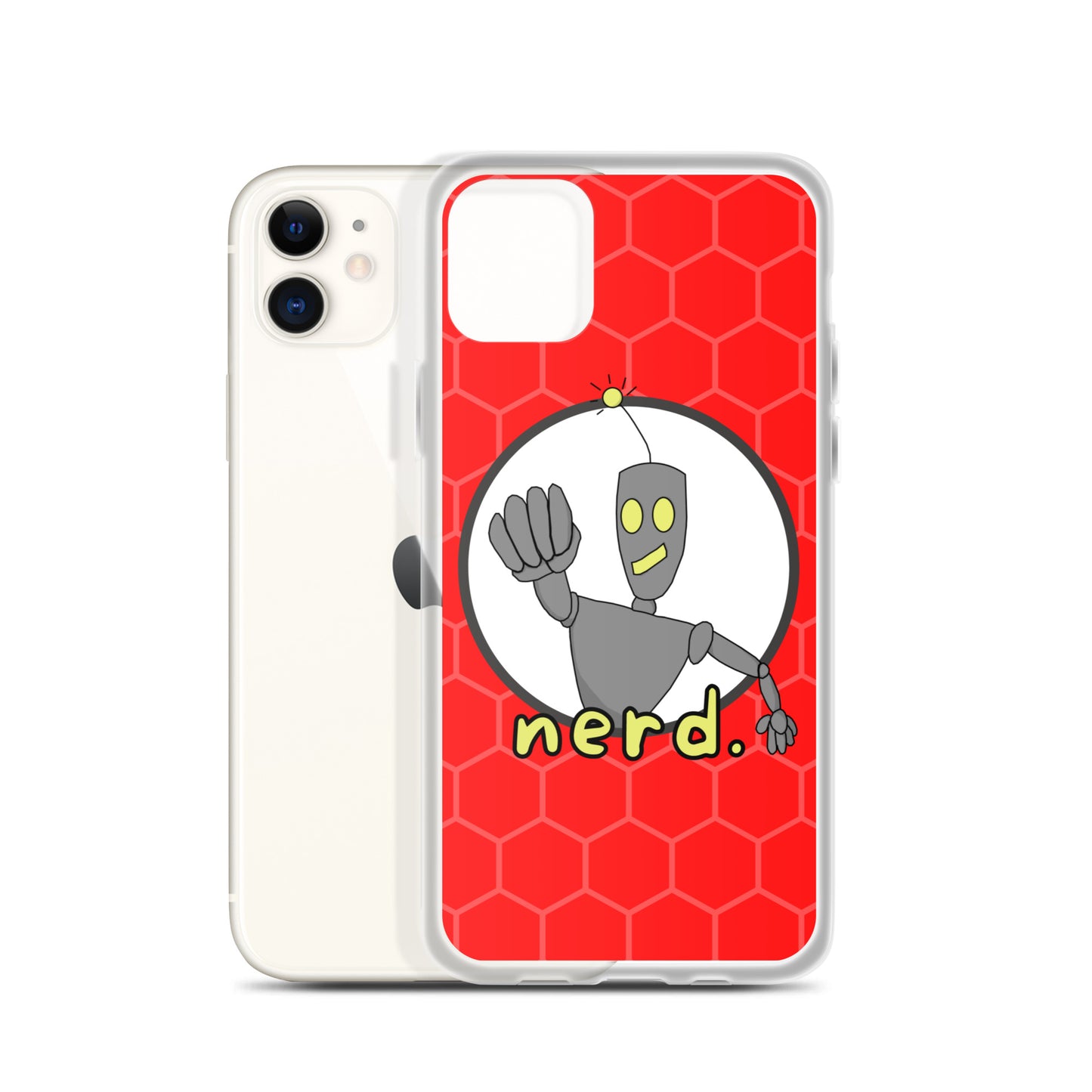 nerd. Red iPhone Case