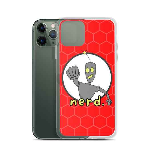 nerd. Red iPhone Case