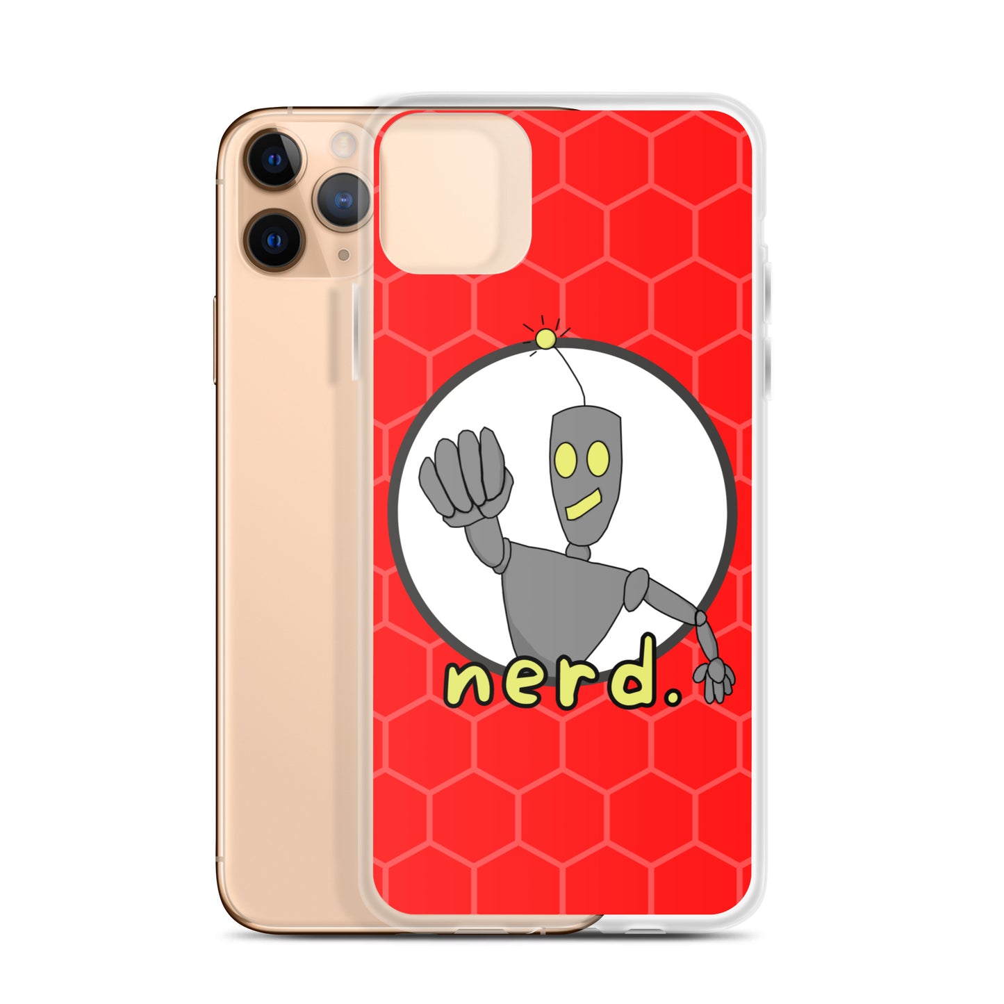 nerd. Red iPhone Case