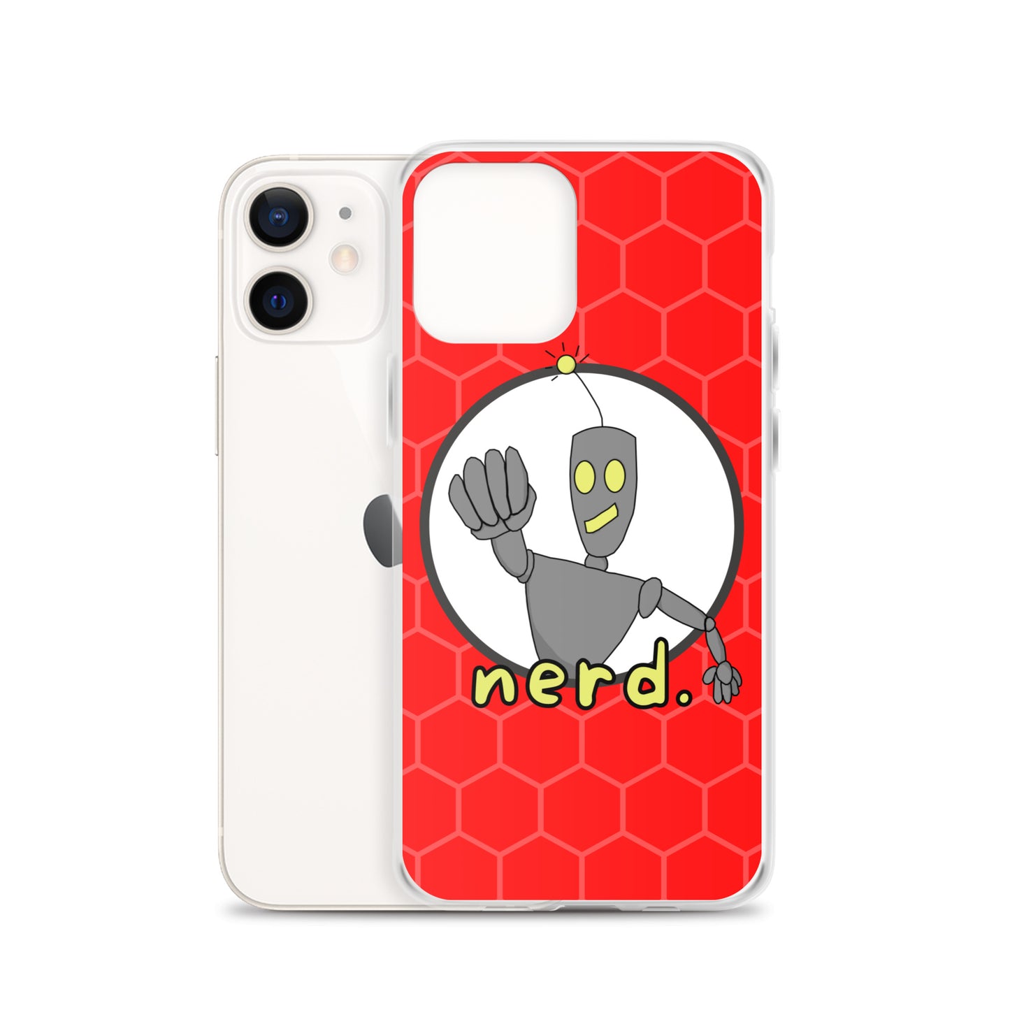 nerd. Red iPhone Case