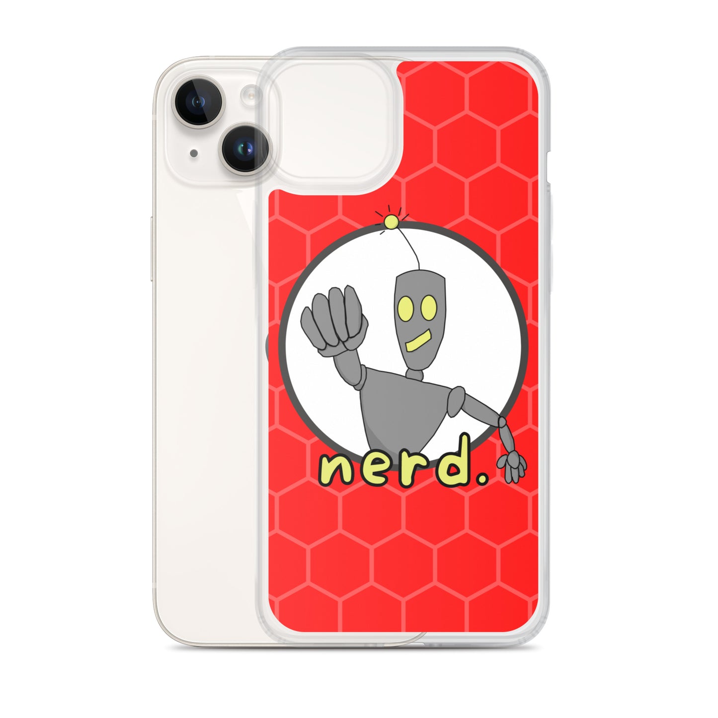 nerd. Red iPhone Case