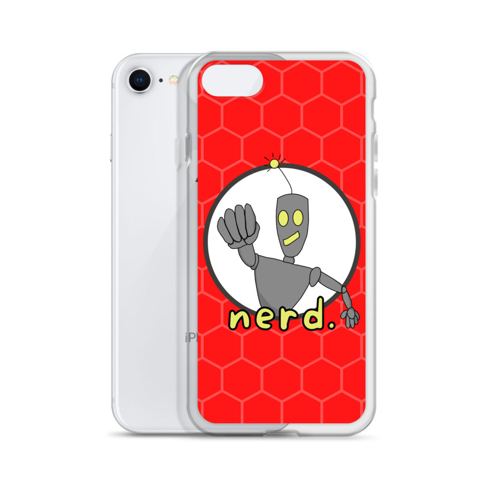 nerd. Red iPhone Case