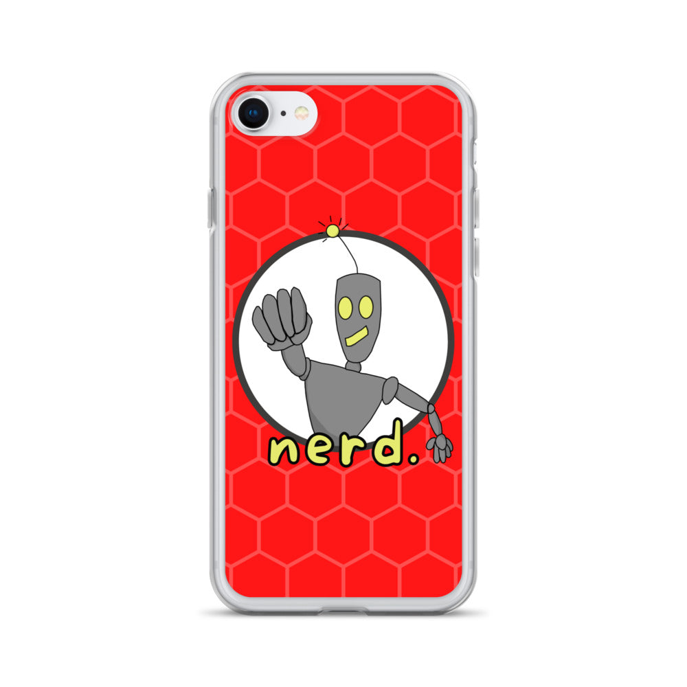 nerd. Red iPhone Case