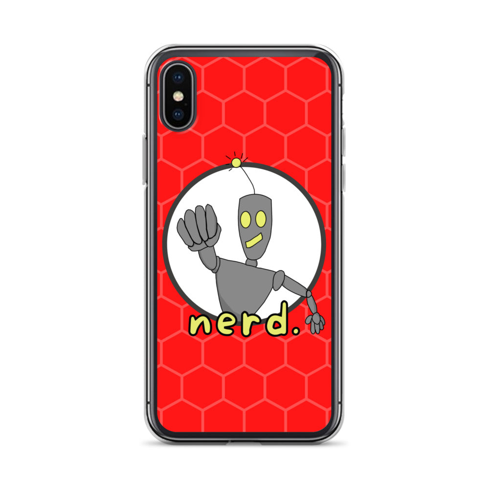 nerd. Red iPhone Case