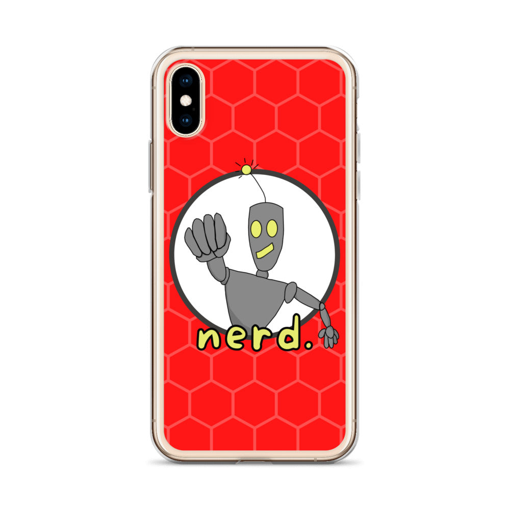 nerd. Red iPhone Case