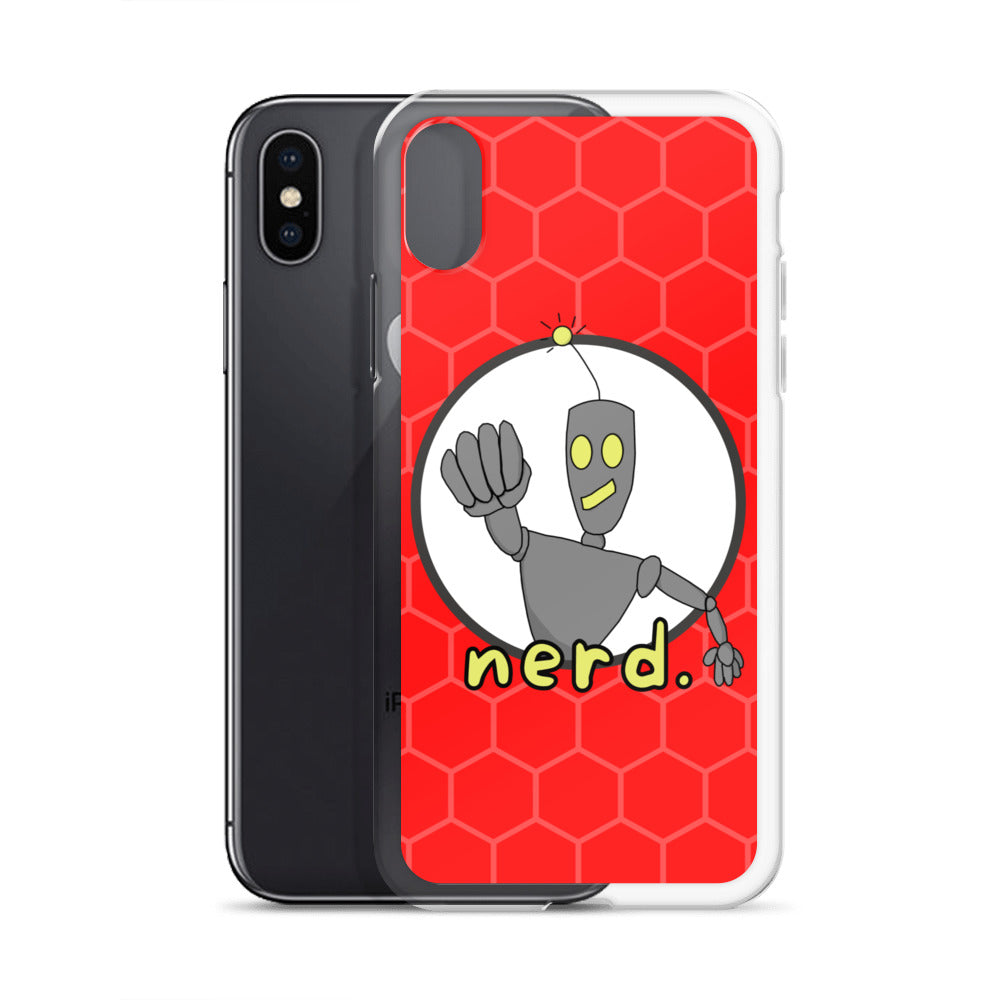 nerd. Red iPhone Case