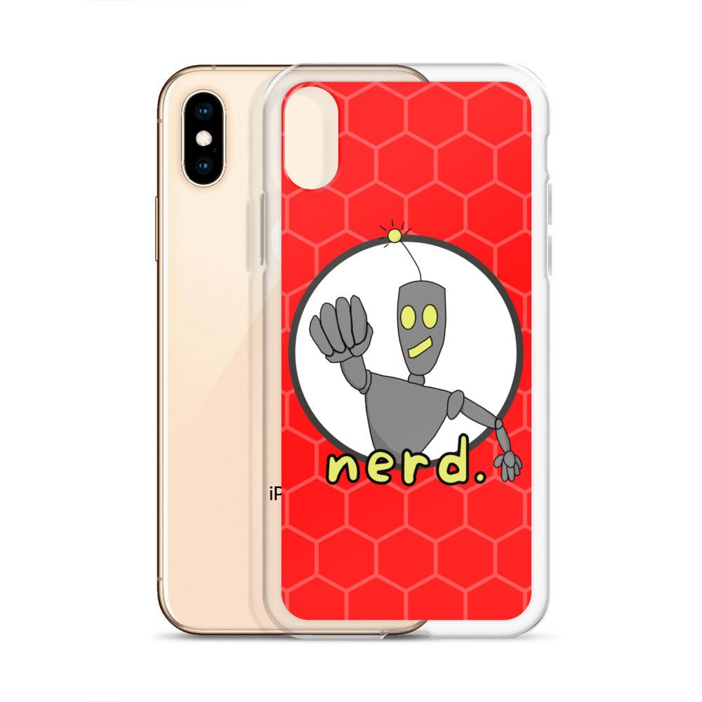 nerd. Red iPhone Case