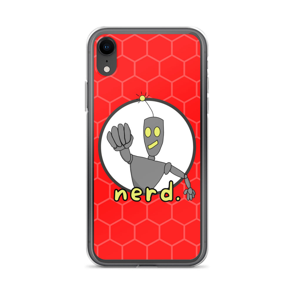 nerd. Red iPhone Case